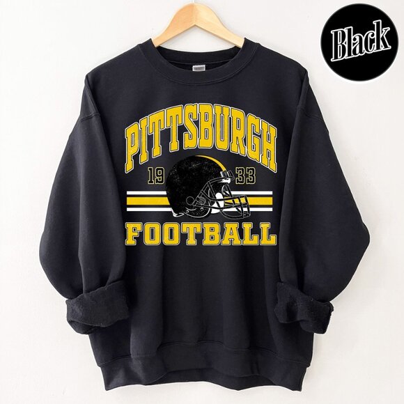 Pittsburgh Football Retro Style Crewneck Sweatshirt 91 - Picture 1 of 5